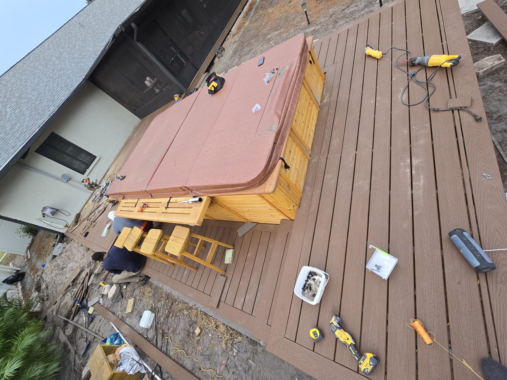 Deck boards close-up