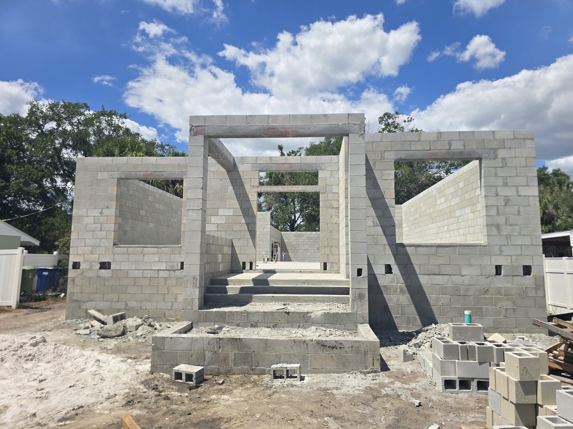 CBS block laid at courses