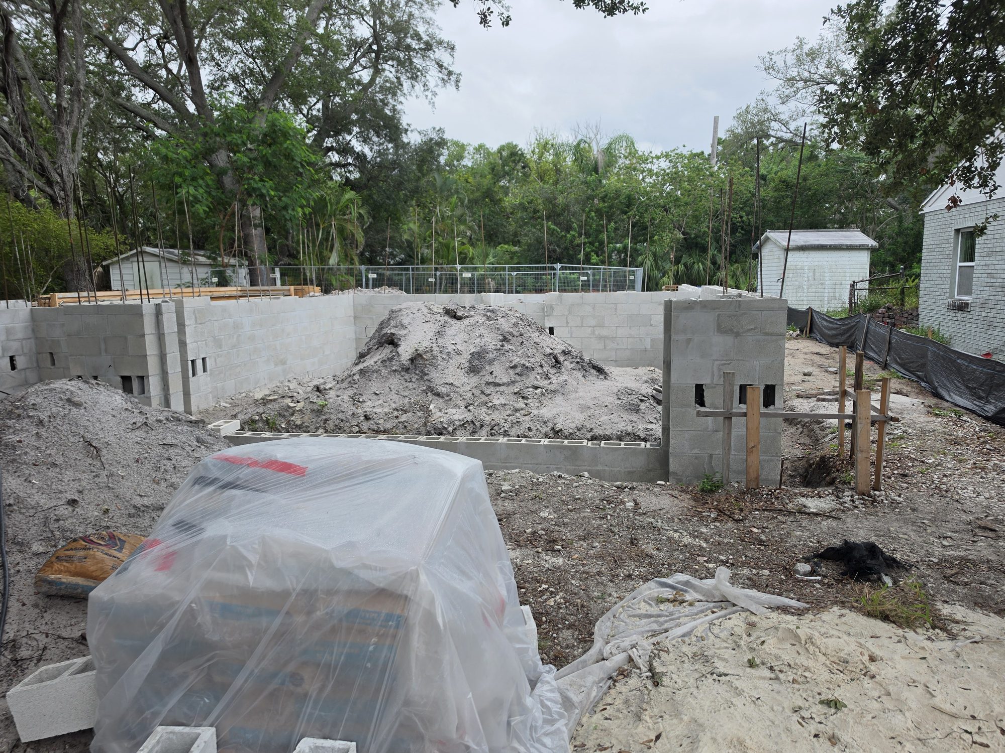CBS walls near tie-beam height